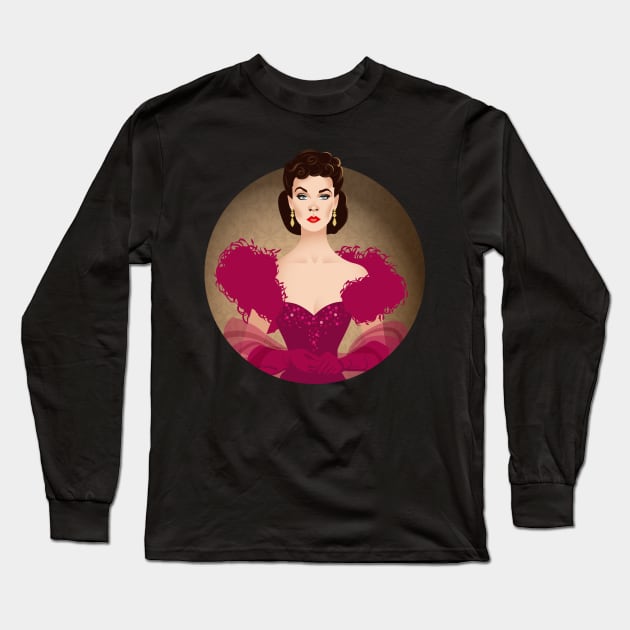 Red Scarlett Long Sleeve T-Shirt by AlejandroMogolloArt